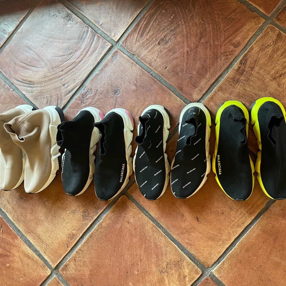 4 pair of balenciaga shoes